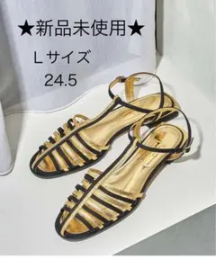【新品未使用】GRISEコンビTストラップサンダル　Lサイズ 24.5cmのサムネイル