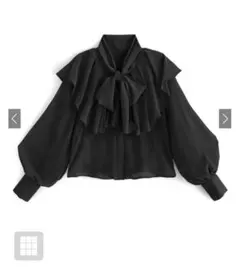 グレイル　GRL 新品未使用ラベル付き　ボウタイケープカラーシアーブラウス　F