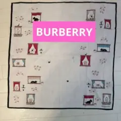 BURBERRY 犬と窓のイラスト ハンカチ　BURBERRYスカーフ