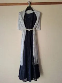 パーティードレス　ネイビー　Aライン