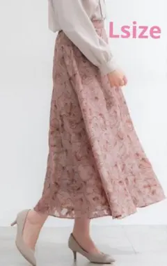 ハニーズ　花柄ロングスカート ピンク　Lサイズのサムネイル