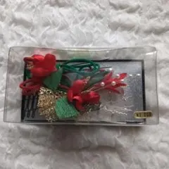 和装髪飾り 赤緑金 ヘアアクセサリー 成人式