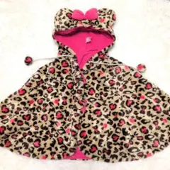 ディズニー ヒョウ柄ポンチョ フード付き