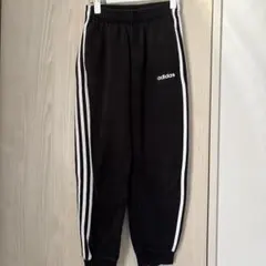 adidas 黒 サイドストライプ ロングパンツ