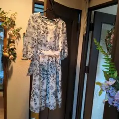 り様専用。大人可愛いエムズグレーシー！花柄七分袖膝丈ワンピース