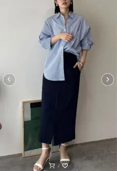 ドゥアルシーヴ　ダブルクロスタイトスカート　ネイビー