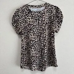 Ivicoer ヒョウ柄パフスリーブシャツ 【S】 半袖Tシャツ 半そで