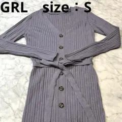 【グレイル】ニットワンピース　ロング　長袖　フレア　カジュアル　Ｖネック　S