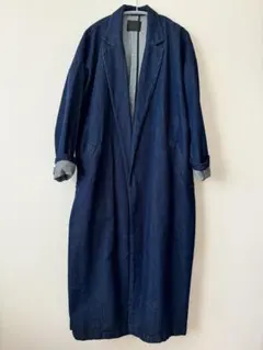 KBF デニム ロングコート ベルト付き