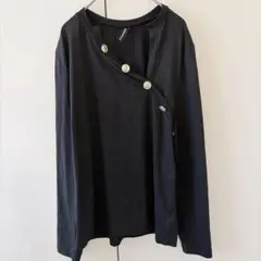 XXL 大きいサイズ レディース 黒 ブラック トップス ゆったり 長袖 古着