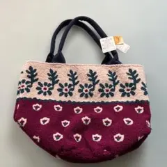チャイハネ　花柄ニット風素材ミニトートハンドバッグ　新品未使用