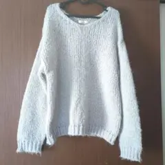 しまむら　ライトグレー ニットセーター 長袖