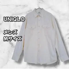 S0221　長袖シャツ　ネルシャツ　アイボリー　M