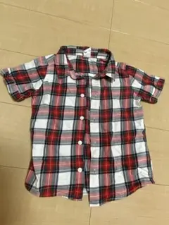 H&M 半袖チェックシャツ 赤・白・緑　90cm 1歳半〜2歳