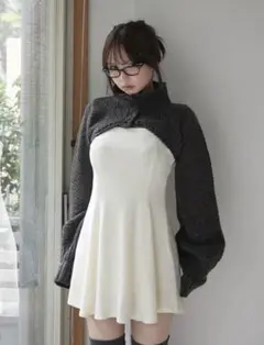 Andmary High waist velour mini dress - メルカリ