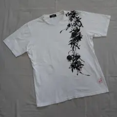 メンズ トルネードマート 和柄 ボタニカル アートプリント Tシャツ ホワイト