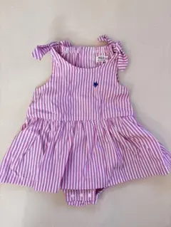 【美品】POLO Baby ストライプ柄 ベビーワンピース 70cmのサムネイル