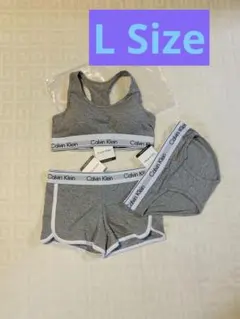 Calvin Klein グレー L Size 3点セットスポーツブラ