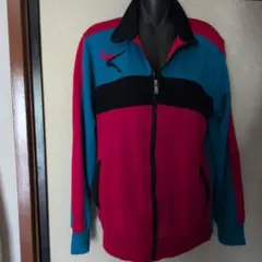カジュアル ジップアップジャケット 赤・青・黒 希少デザインジャージ