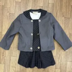 グレー チェック柄スカート付きジャケット 100cm