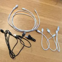 USBケーブルセット ホワイト ブラック 9本セット