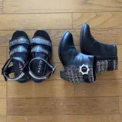 ALGY ブラックサンダルとブーツ セット　20.0〜21.0
