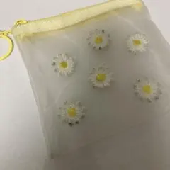 花柄刺繍メッシュポーチ