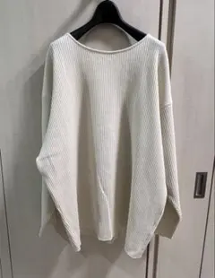 アーバンリサーチドアーズ★リブ編み素材のゆったり2WAY長袖トップス★アイボリー