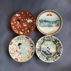 大倉陶園 源氏物語 桐壺・空蝉・須磨・紅葉賀・東屋 絵がわり 銘々皿