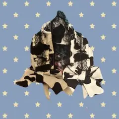 着画あり 牛柄 ヘッドドレス リメイク ホルスタイン柄 ヘドレ itimiのサムネイル