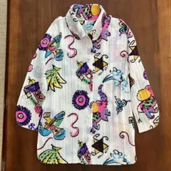 PLEATS PLEASE 総柄プリーツブラウス シャツ サイズ3 - メルカリ