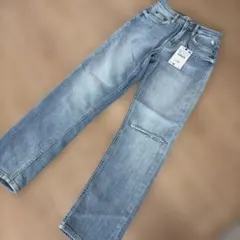未使用タグ付　ZARA ダメージ加工 デニムパンツ ライトブルー34のサムネイル