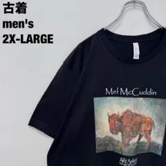 Mel McCuddin メル・マクディン Tシャツ バイソン アート 黒 古着のサムネイル