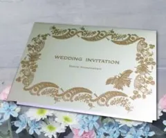 結婚式招待状手作りキット/印刷込 5セット　おしゃれ　洋風　新品