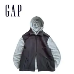GAP ギャップ 00s ダブルファスナー フリースベスト グレー oldgap