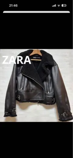 【未使用級】　ZARA フェイクレザー ボア　ライダース　ジャケット L y2k