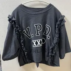 フリルTシャツ グレー