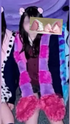 ディズニー　チェシャ猫　マフラーキャップ マリーちゃん パッチン