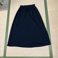 裏起毛で暖かいロングスカート ブラック　XL