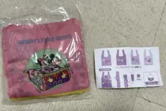 ディズニーランド　カプセルトイ　エコバッグ　ピンク　フライングカーペット