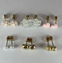 ピアス　6点セット　未使用　花モチーフ