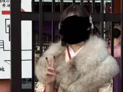 ブルーフォックス ファーショール ストール　毛皮　成人式