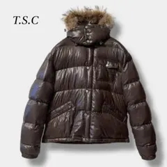 良品【T.S.C】リアルファーフード付きダウンジャケット 肉厚アウター ミドル