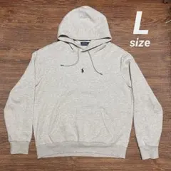 希少　Polo Ralph Lauren グレー パーカー　センターロゴ　刺繍