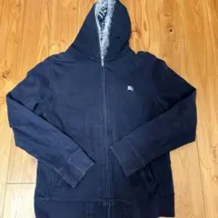 極美品■バーバリーブラックレーベル　ラビットファー付き　ジップアップパーカー 極美品□バーバリーブラックレーベル ラビットファー付き ジップ