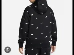 NIKE 総柄 ロゴ パーカー セットアップ ブラック