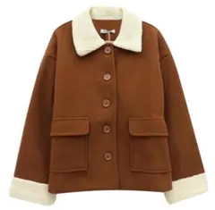 ボアコート ショート ブラウン レディース おしゃれ