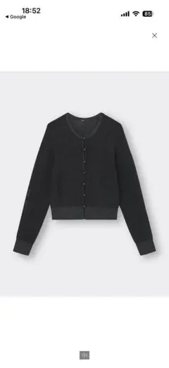 GUシアーラメショートカーディガン　黒S