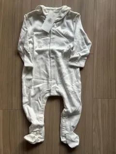 新品未使用　プチバトーホワイト ボーダーロンパース 12M/74cm