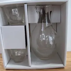 ガラス製お猪口2個と酒器セット